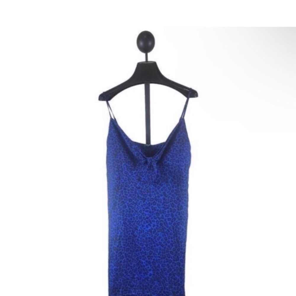 NWT Wild Fable Royal Blue Cheetah Slip‎ Mini Dress Size Medium - Picture 2 of 6